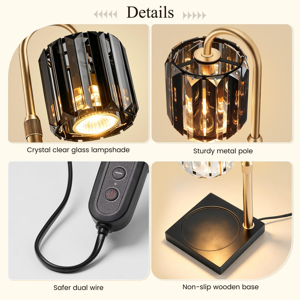 Black Dimmable Candle Warmer Lamp with Timer A68215