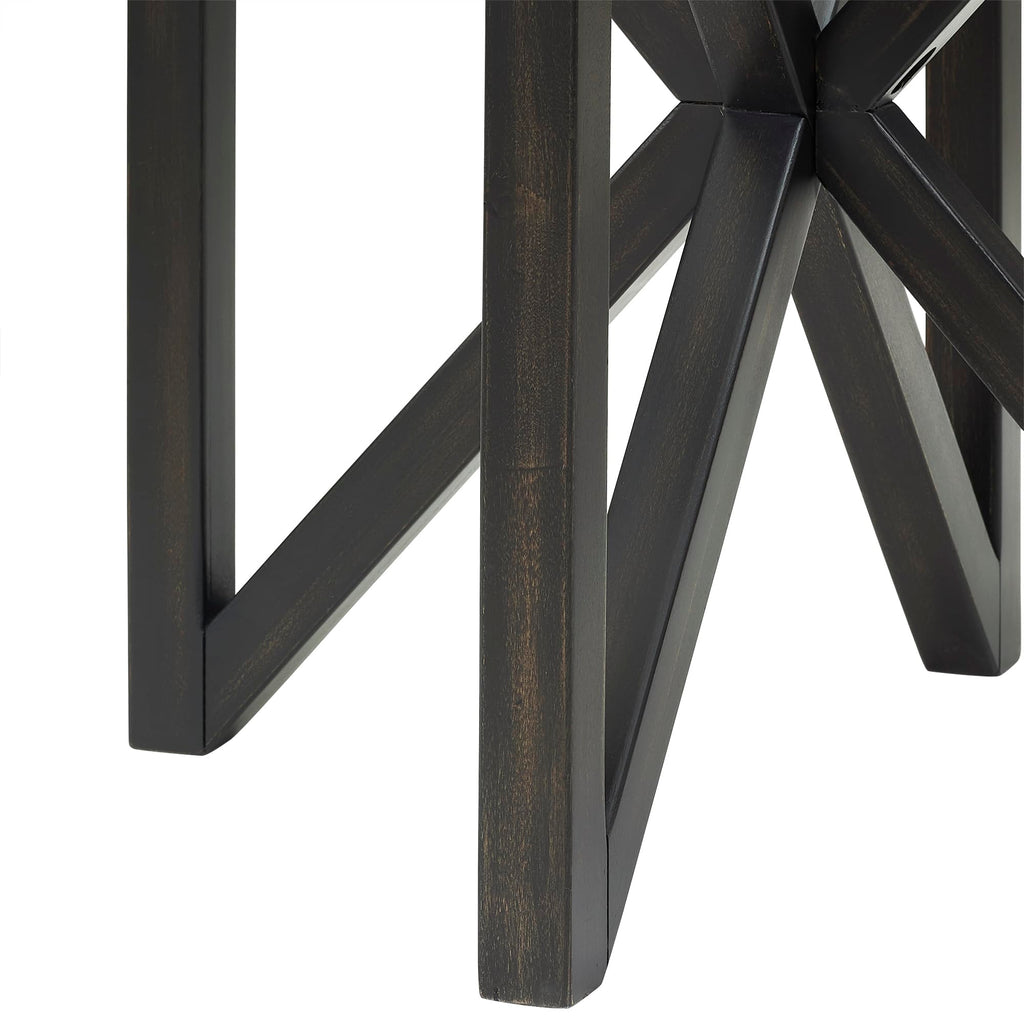 Black Tempered Glass Round Side Table U440311