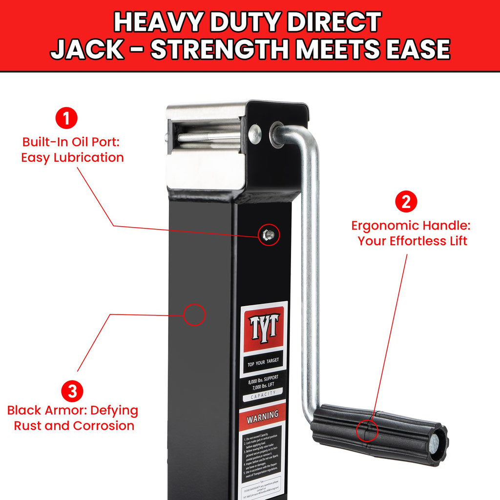 8000lbs 15 Inches Lift Square Trailer Jack with Drop Leg X779