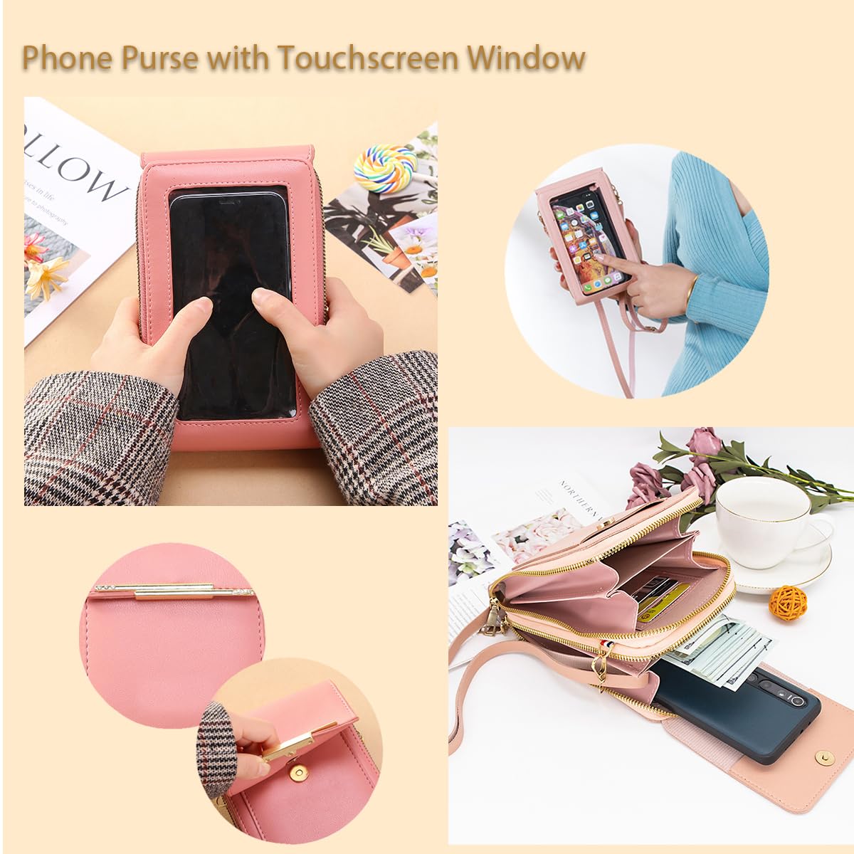Anti-Theft Leather Crossbody Bag L8391