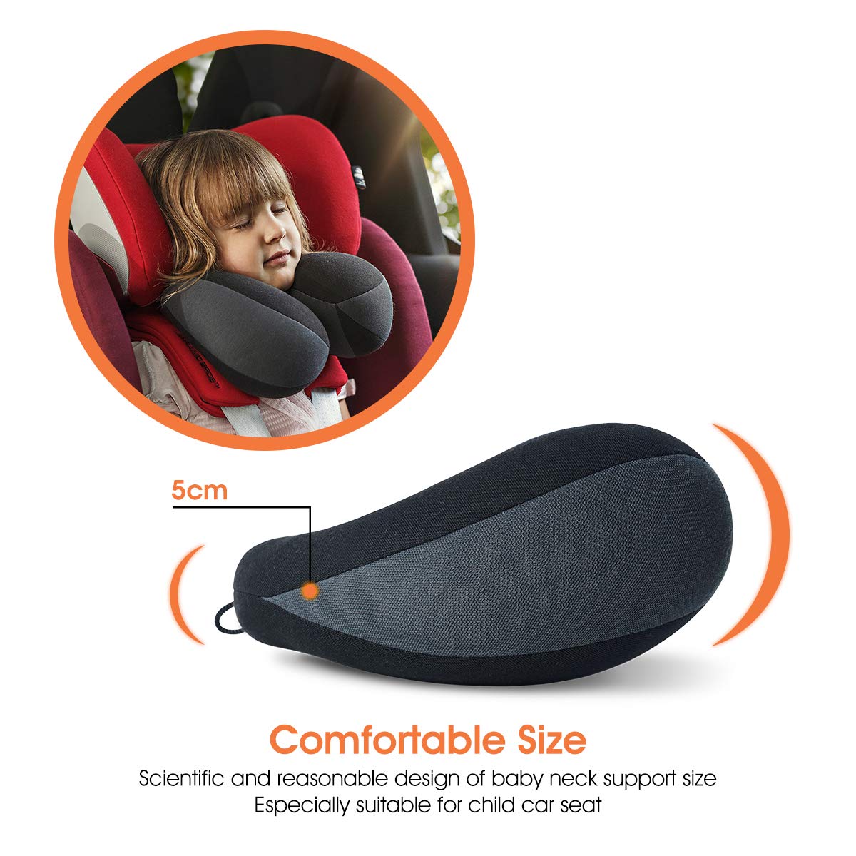 Kids Travel Neck Pillow Black P565