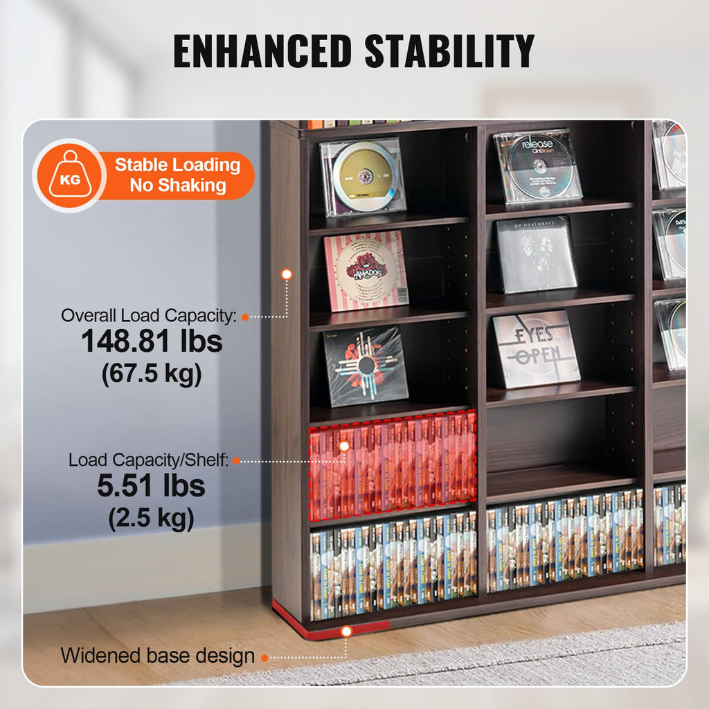 Espresso 9-Layer Media Storage Cabinet U25575