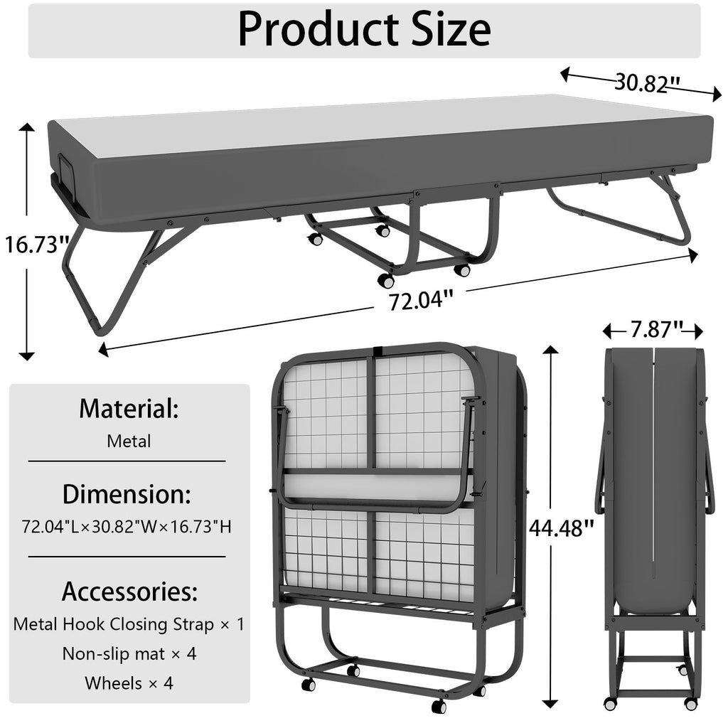 Folding Bed with 5-Inch Memory Foam Mattress L525