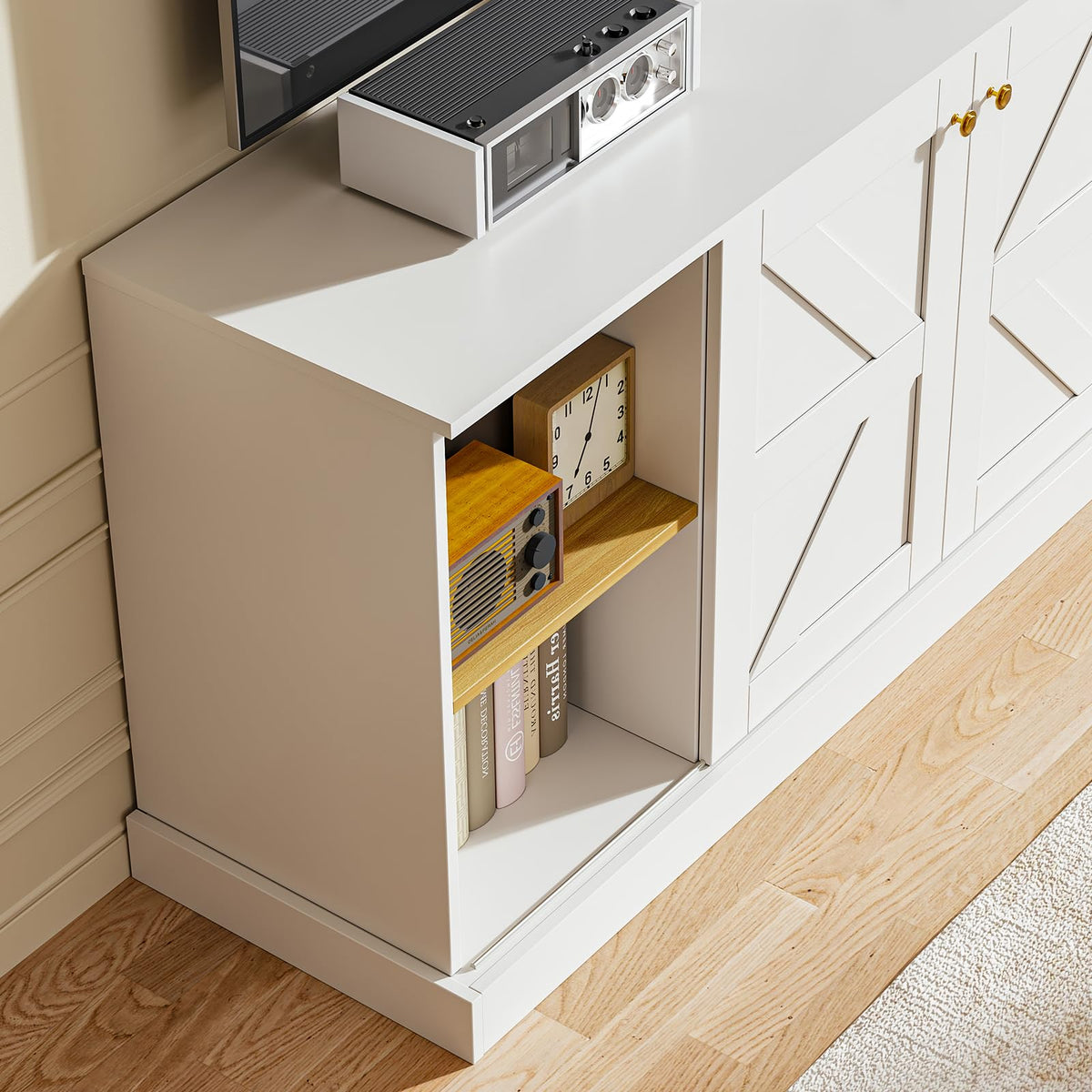White TV Stand Entertainment Center W857