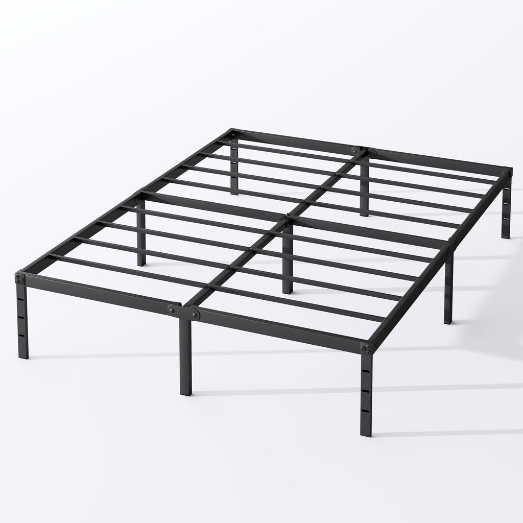 Queen Size 18 Inch Tall Black Metal Platform Bed Frame U78257