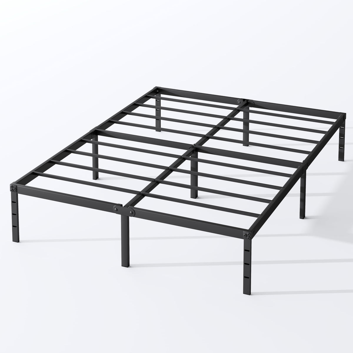 Queen Size 18 Inch Tall Black Metal Platform Bed Frame U78257
