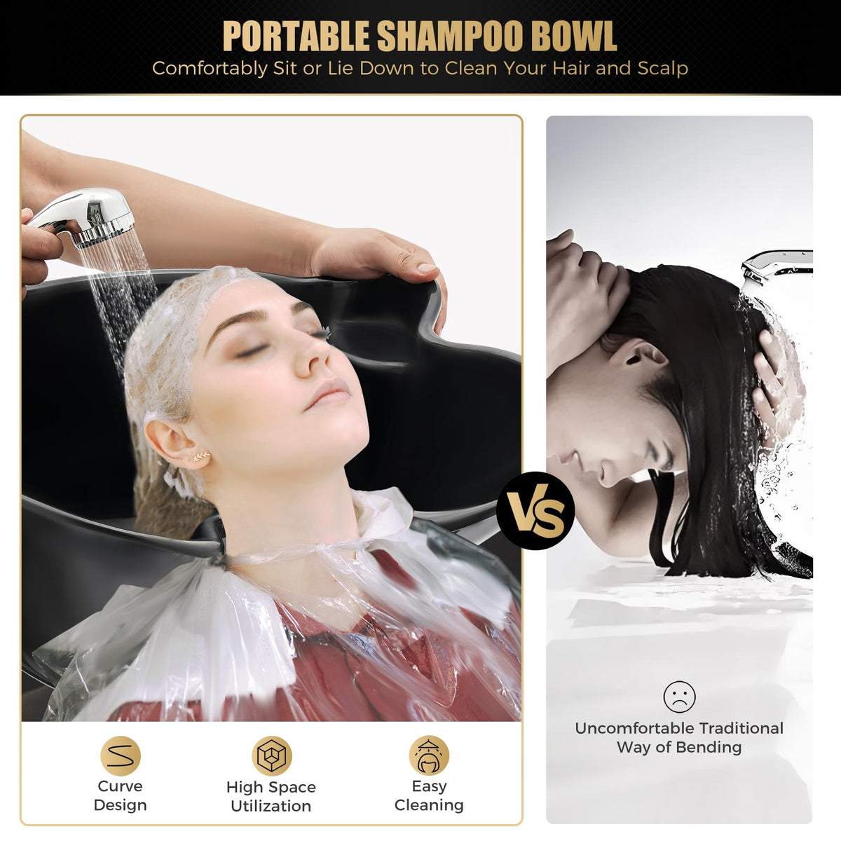 Portable Shampoo Basin with 2 Buckets and Electric Pump V41305
