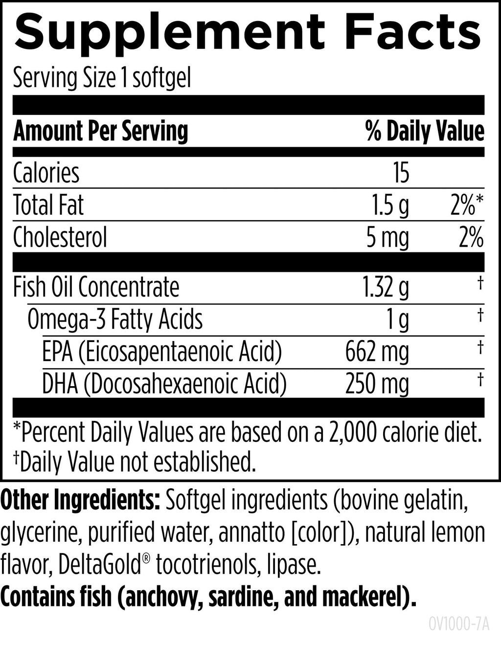 1000mg Omega-3 Fish Oil Softgels Lemon Flavor 60 Softgels S867809