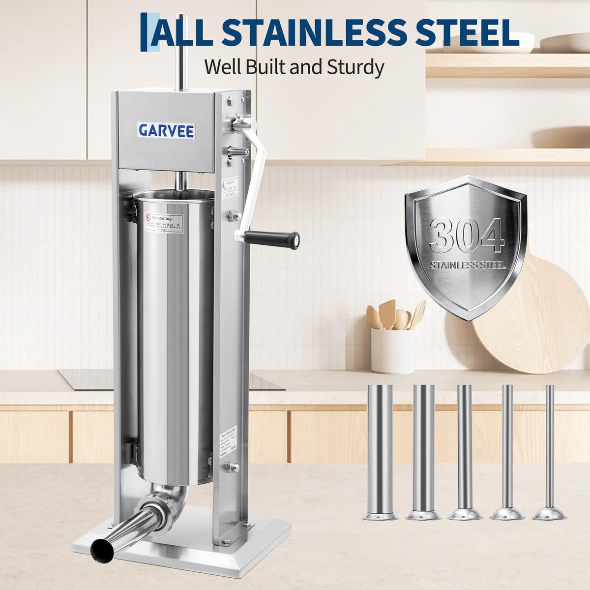 304 Stainless Steel Manual Vertical Sausage Stuffer C52159