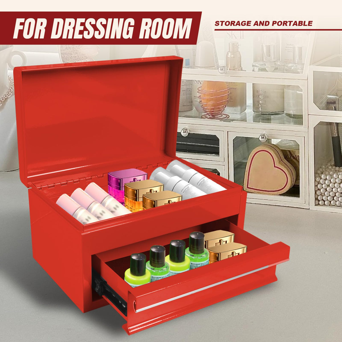 10" Mini Portable Steel Tool Box with Drawer P5244