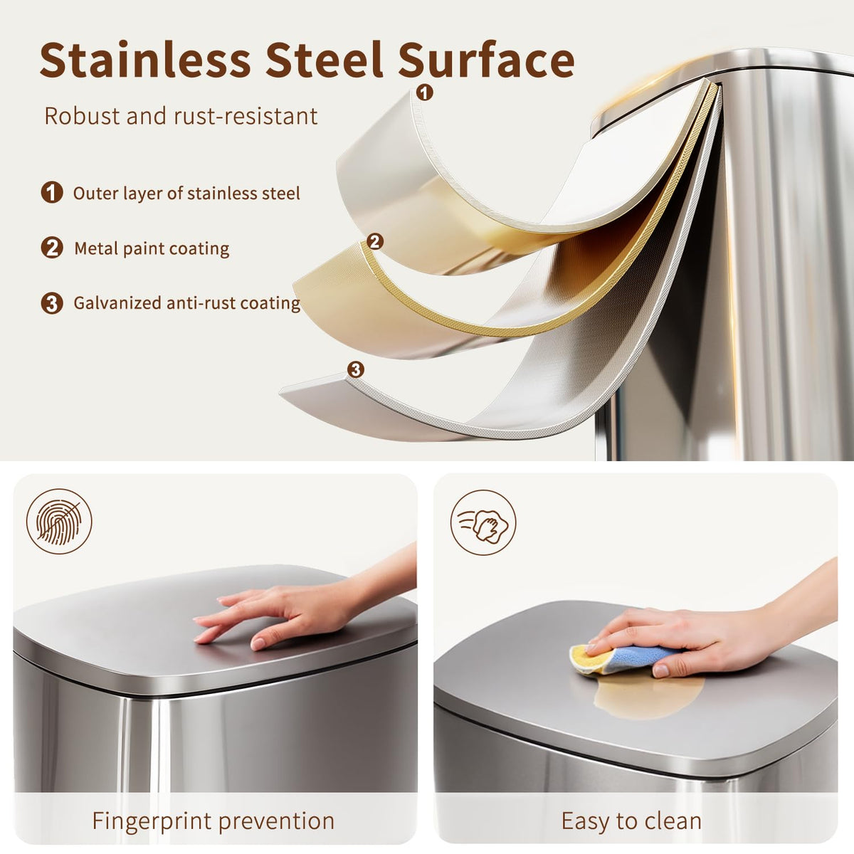 13G Steel Trash Can with Lid O175145