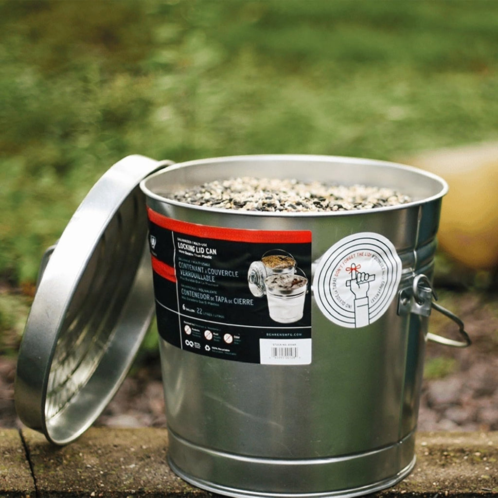 Galvanized Steel Locking Lid Storage Can 6-Gallon T15755