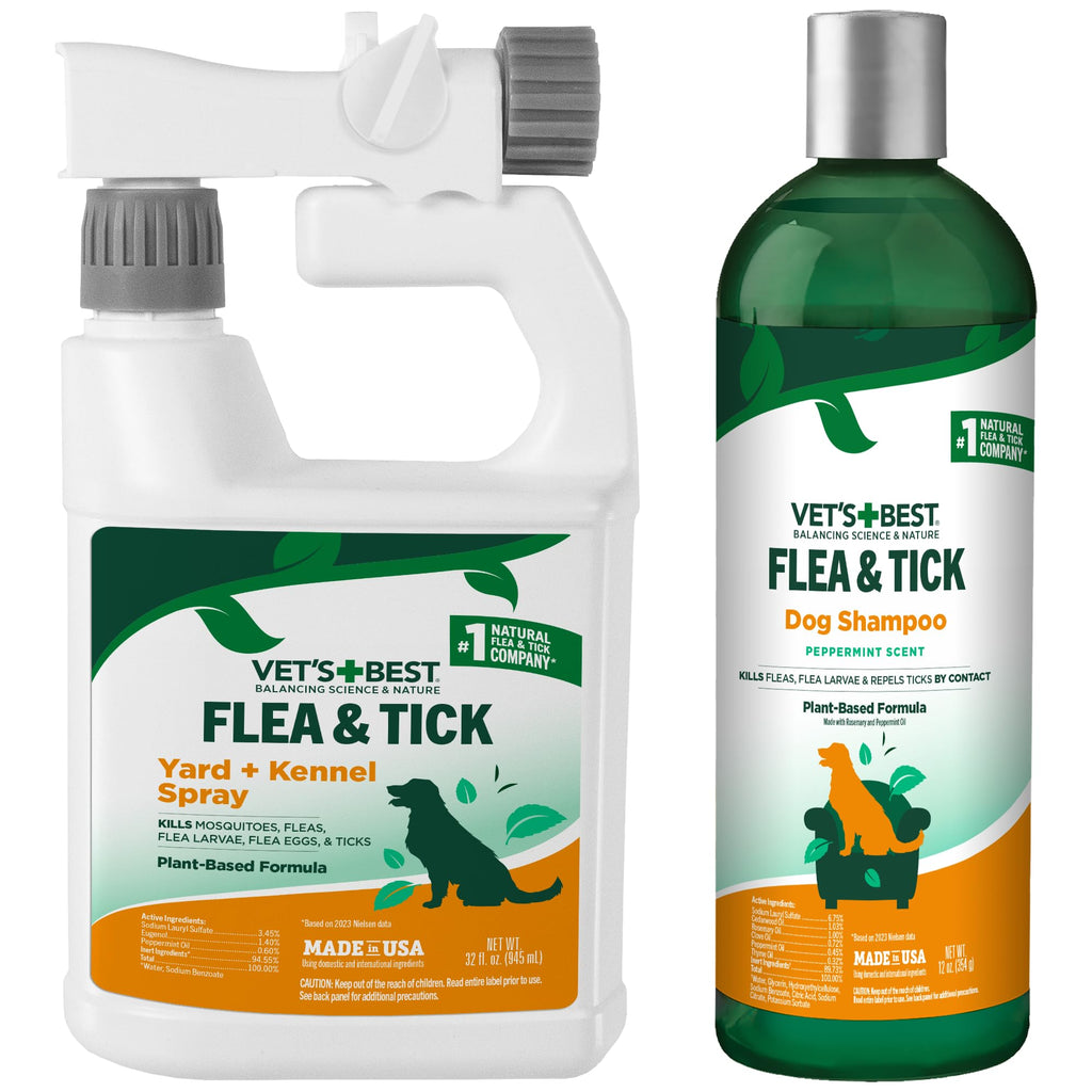 32 oz Flea and Tick Spray + 12 oz Dog Shampoo S140
