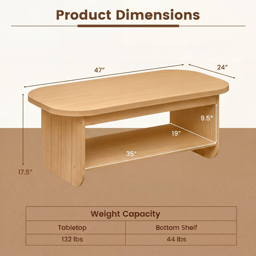 47” Oval Coffee Table D518