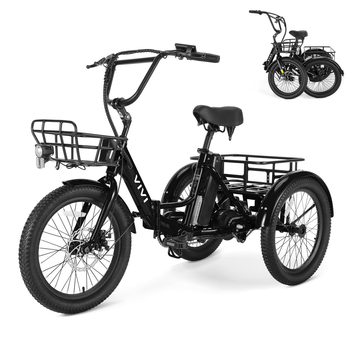 20'' Folding Electric Trike 750W 3-Wheel Bike with Removable Battery Q2486