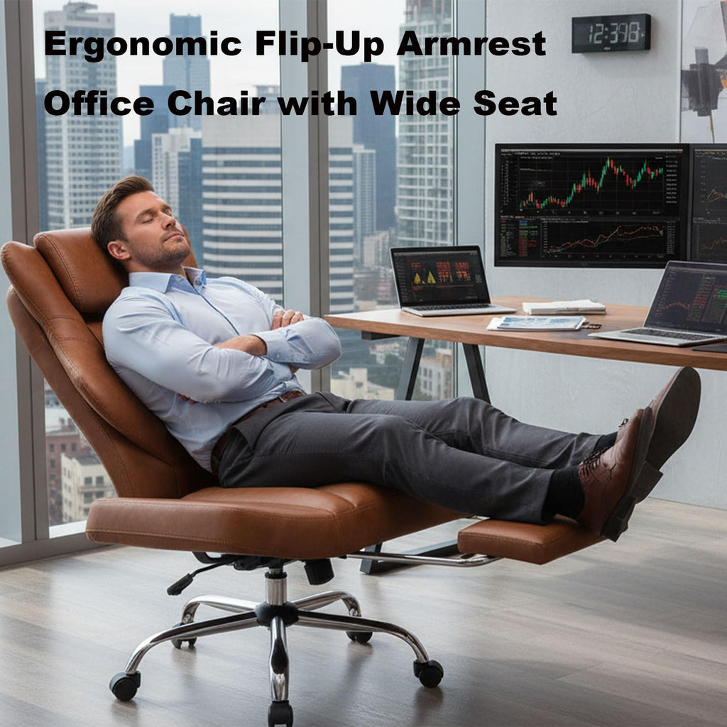 Brown Faux Leather Massage Office Chair T8146