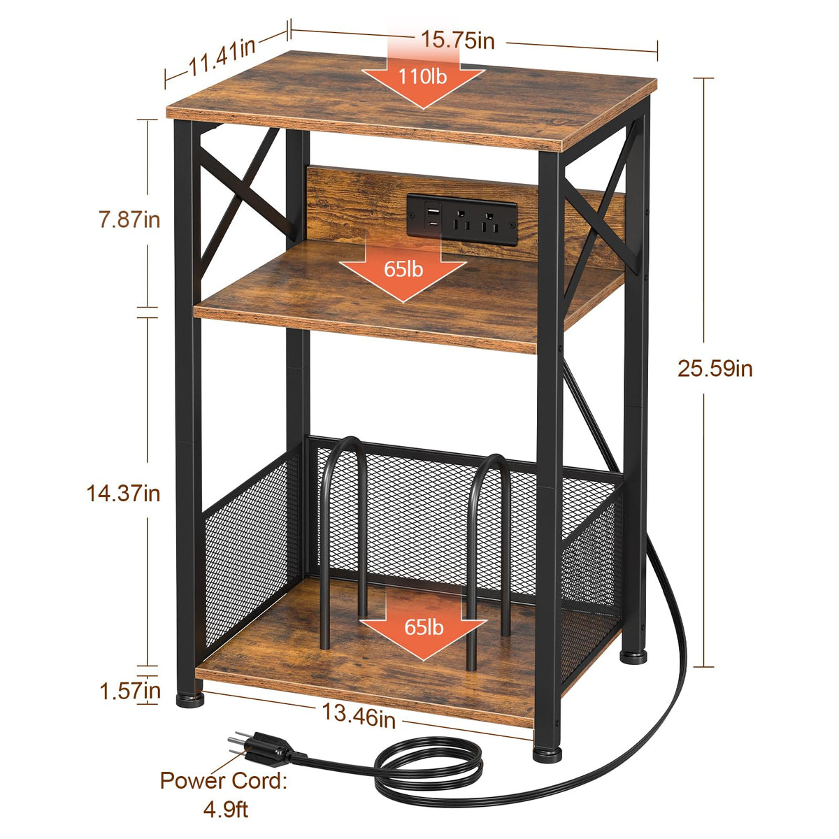 Record Player Stand with Charging Station J10413