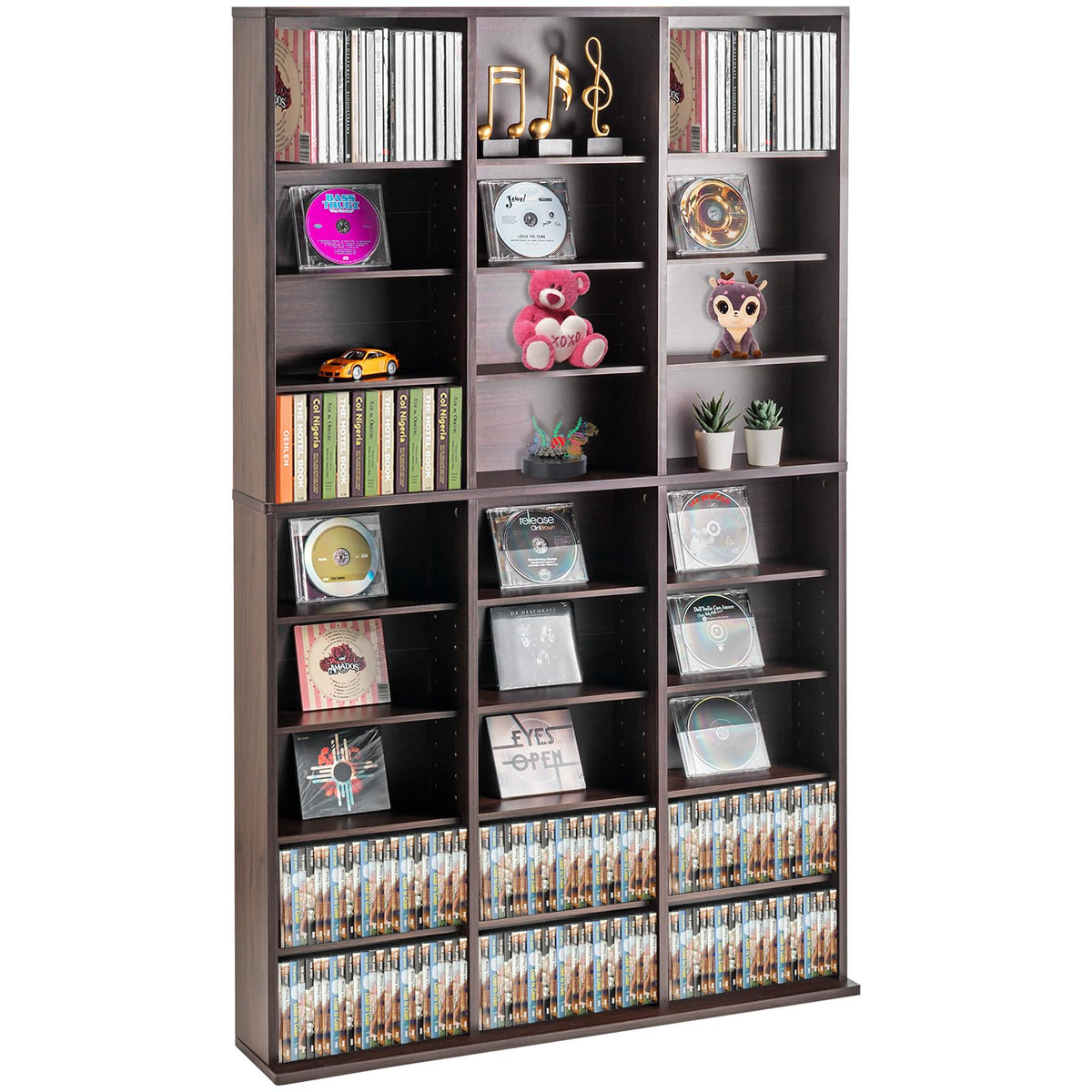Espresso 9-Layer Media Storage Cabinet U25575