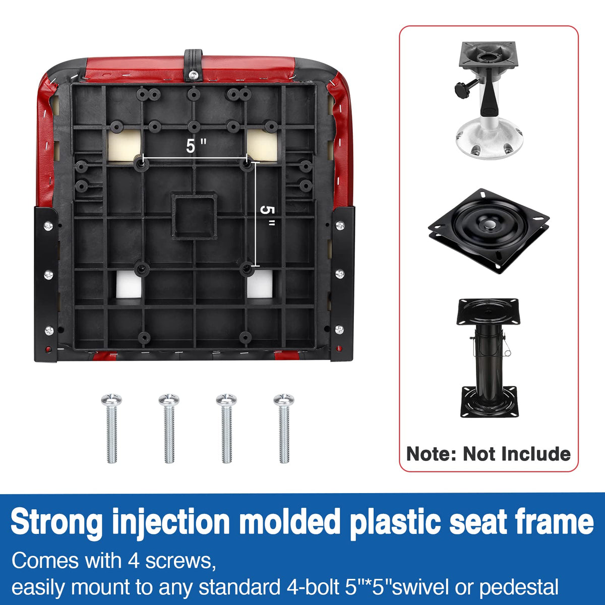 Black and Red 2 Packs Folding Boat Seat with 2 Storage Bags C361