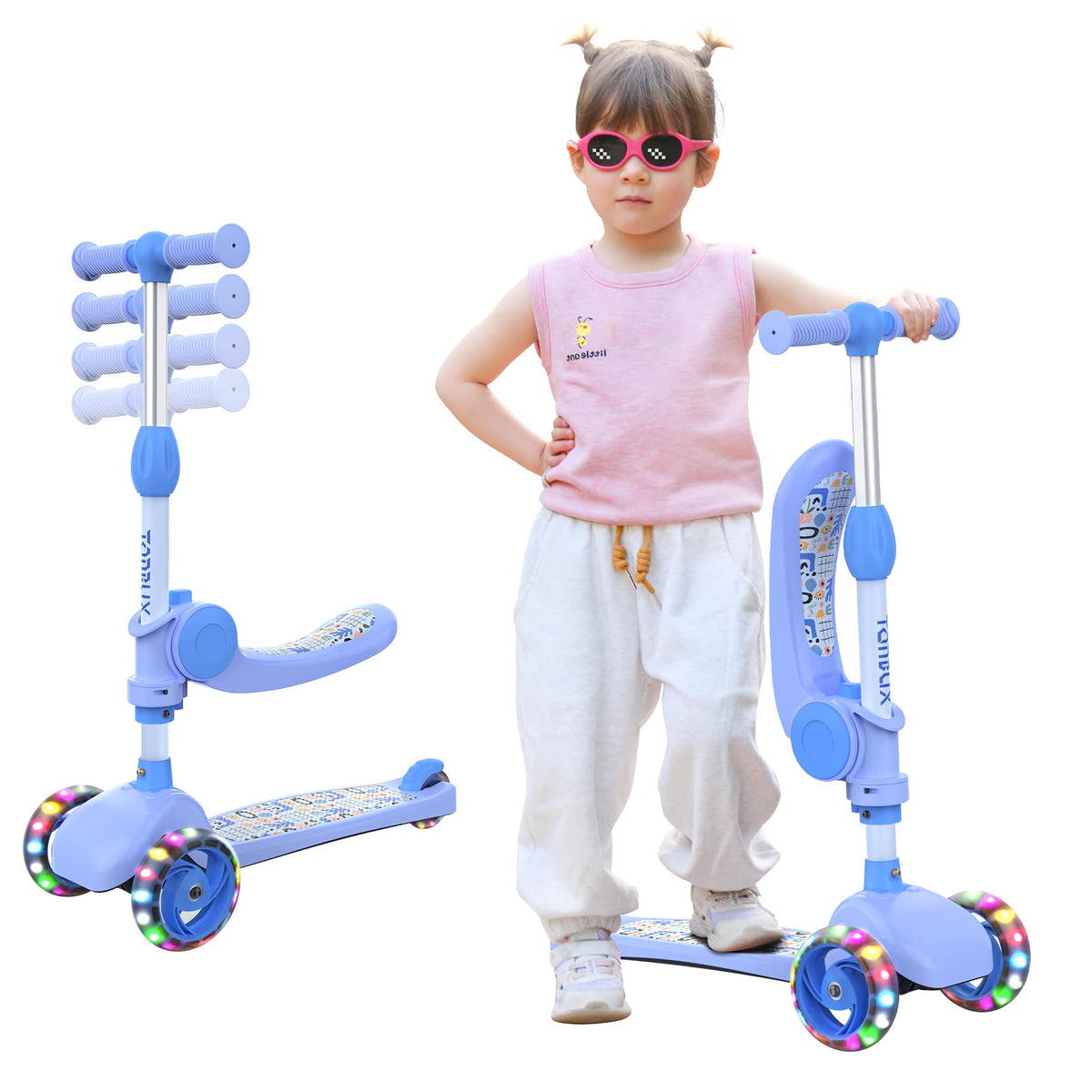 Kids 3 Wheels Scooter with Seat D304388