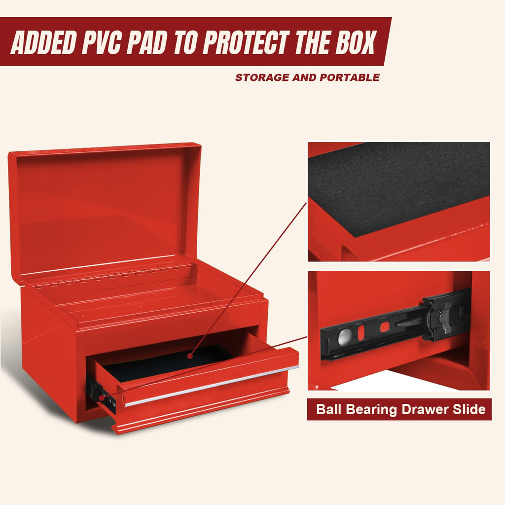 10" Mini Portable Steel Tool Box with Drawer P5244