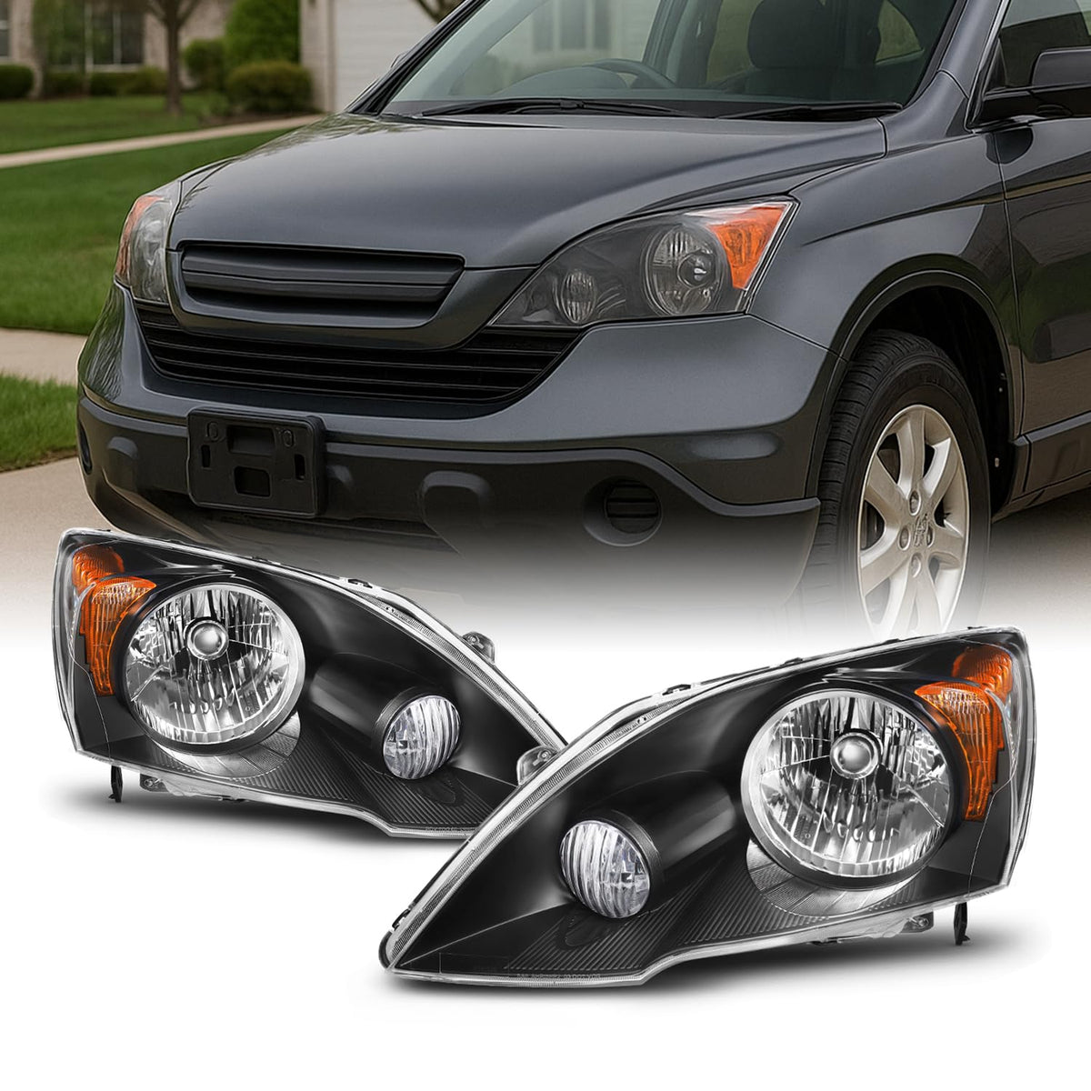 Black Headlights Pair W3082