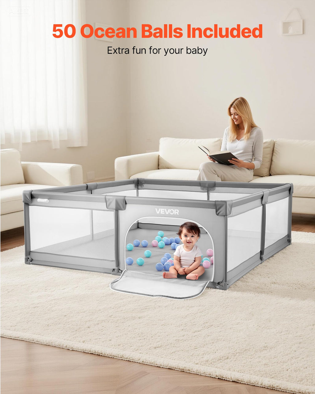 78.7″ x 58.7″ Baby Playpen with 50 Ocean Balls P361882