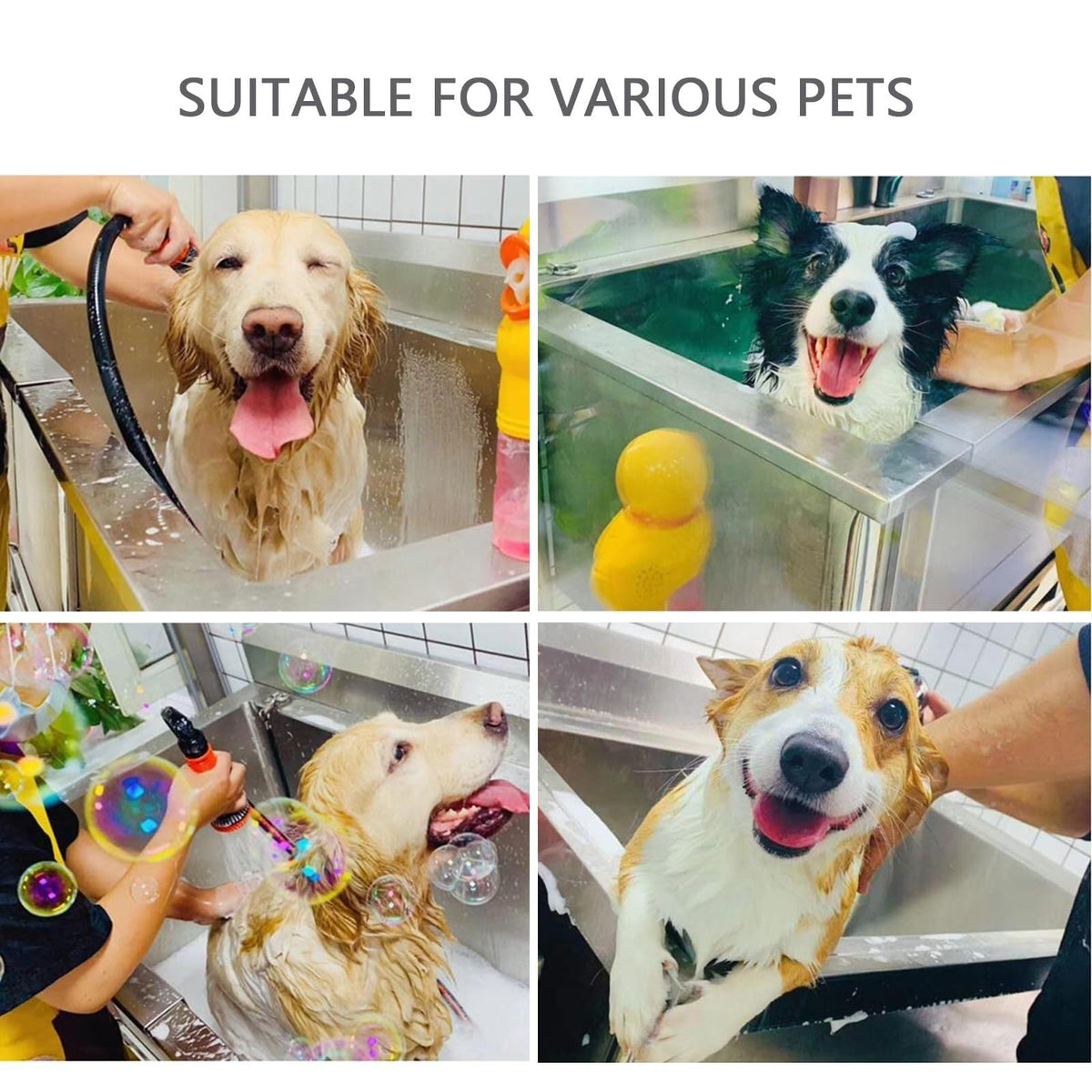 Stainless Steel Dog Washing Station Tub with Sliding Door and Telescopic Faucet A7088