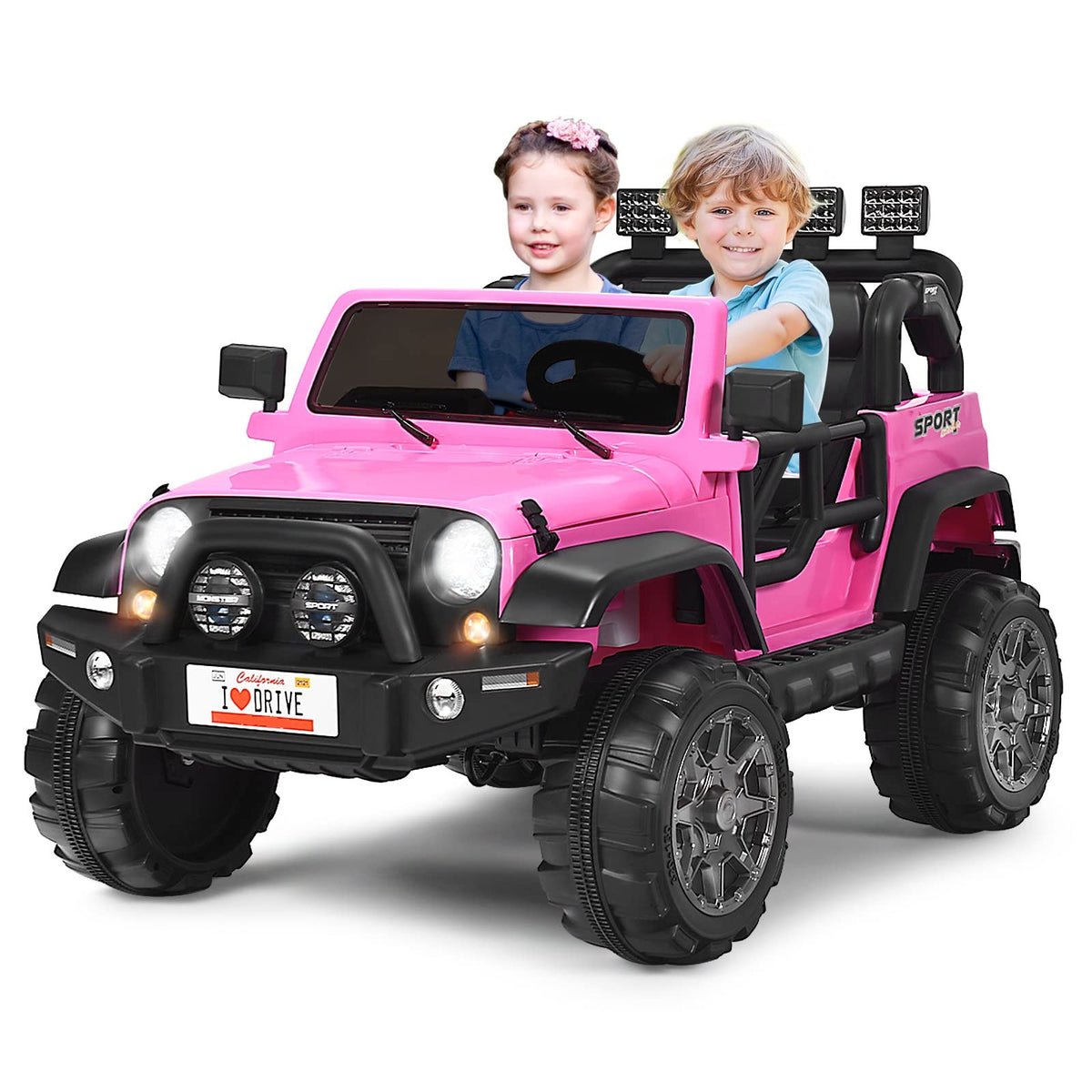12V Battery Powered Ride on Truck with Remote Control, Pink L973486