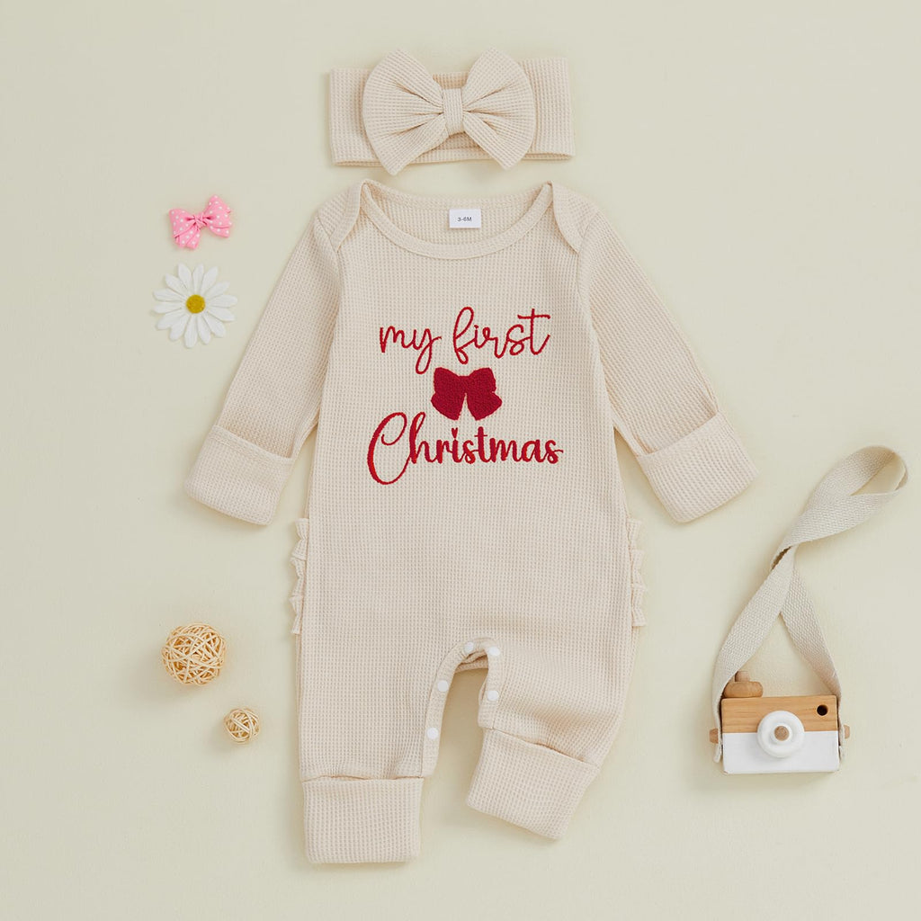 Baby Girl Long Sleeve Jumpsuit with Headband O527