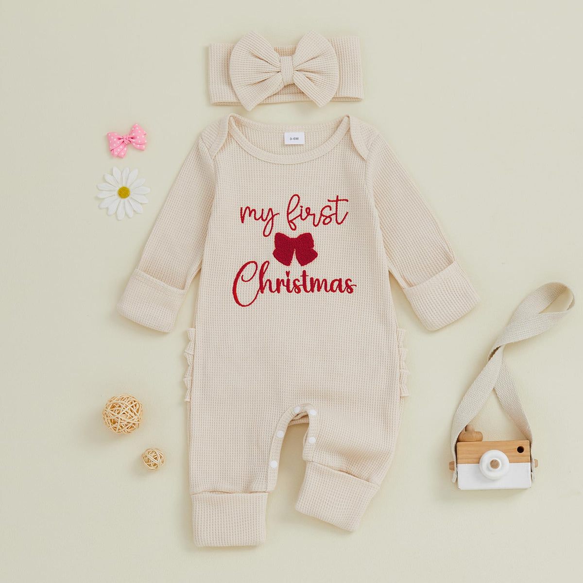 Baby Girl Long Sleeve Jumpsuit with Headband O527