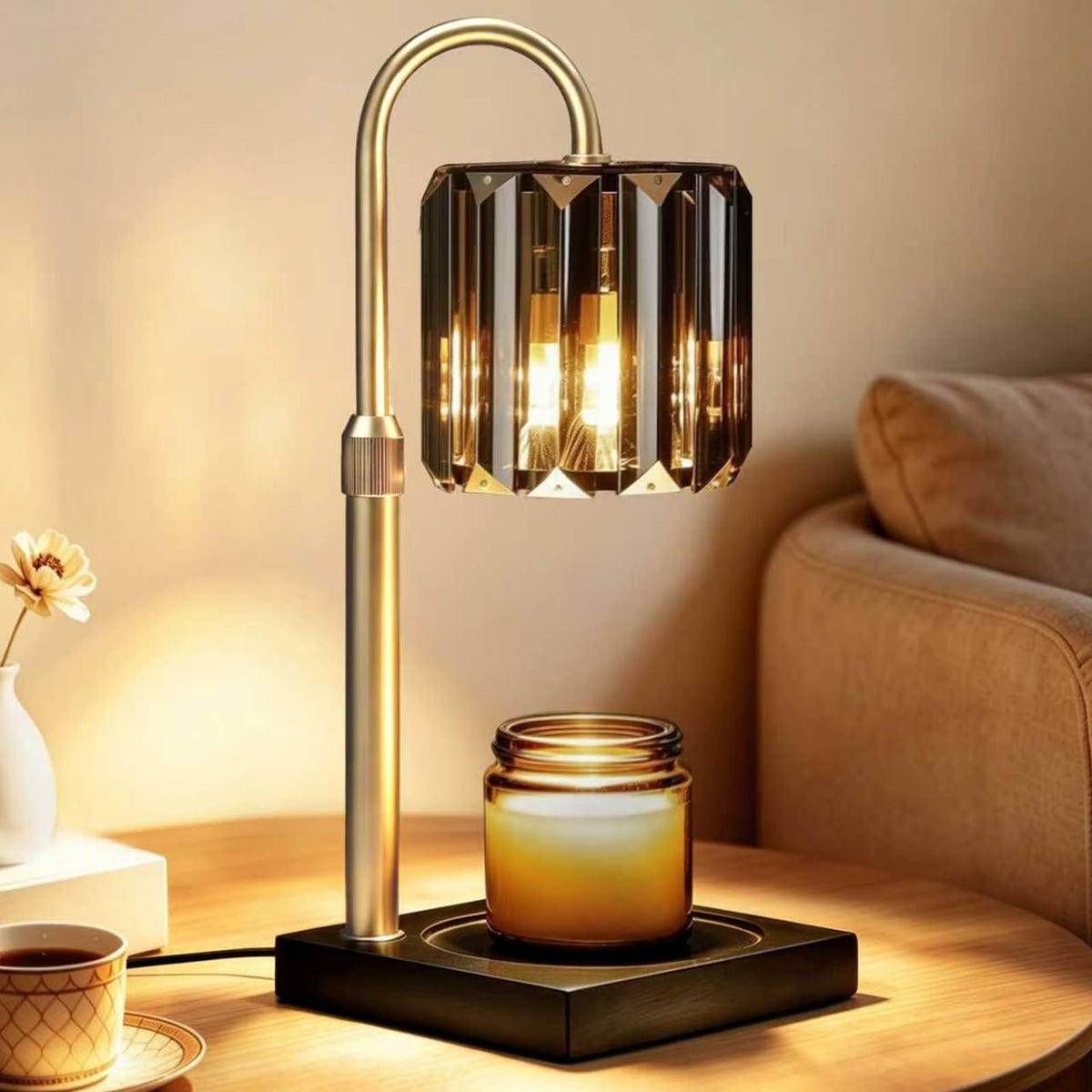 Black Dimmable Candle Warmer Lamp with Timer A68215