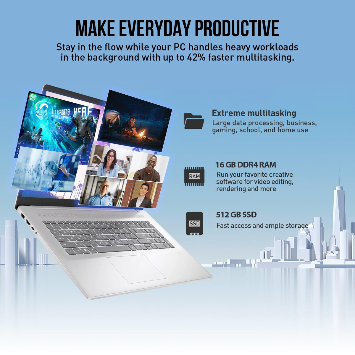 17.3 Inch Touchscreen Laptop Intel Core i7 16GB RAM 512GB SSD P580