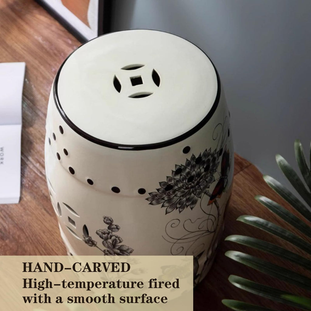 Glazed Ceramic Garden Stool V766170