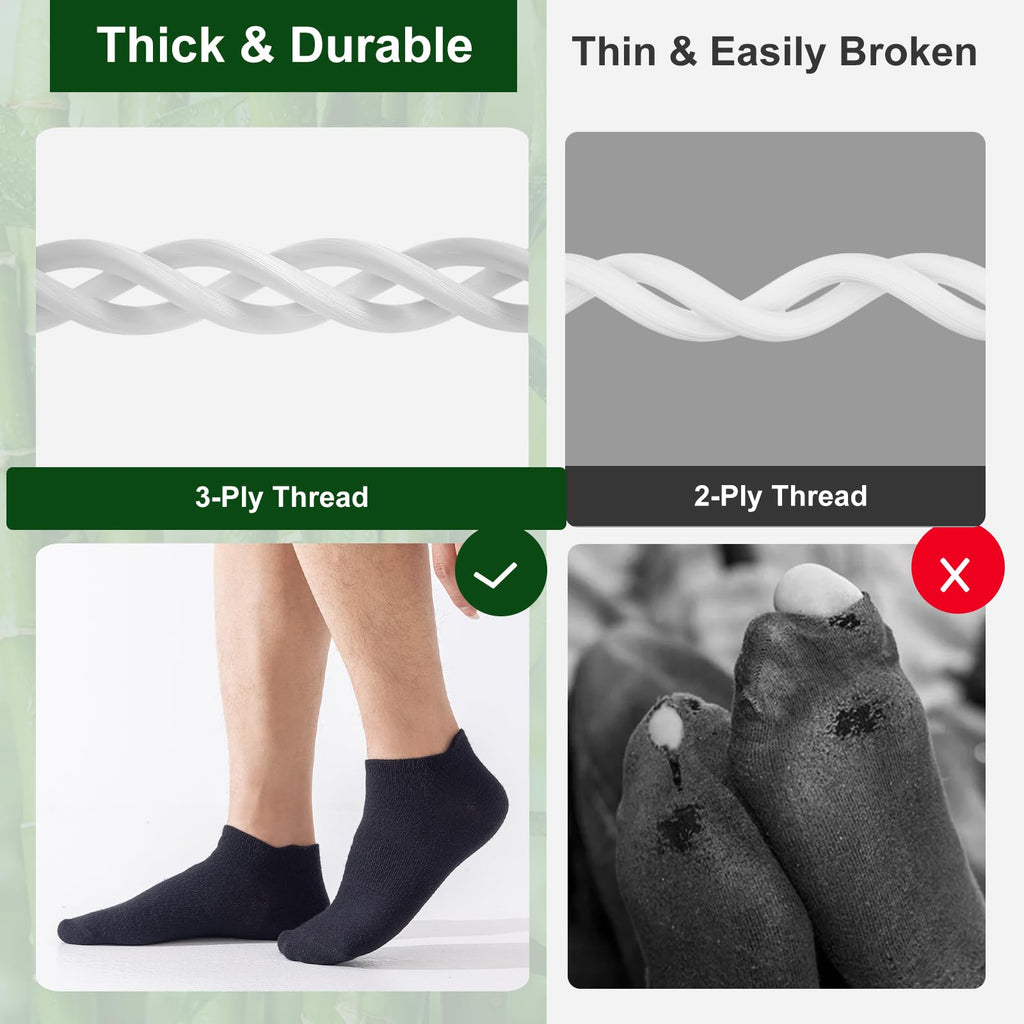 Ankle Socks for Men, 6 Pairs, Bamboo Rayon Breathable Low Cut X1261