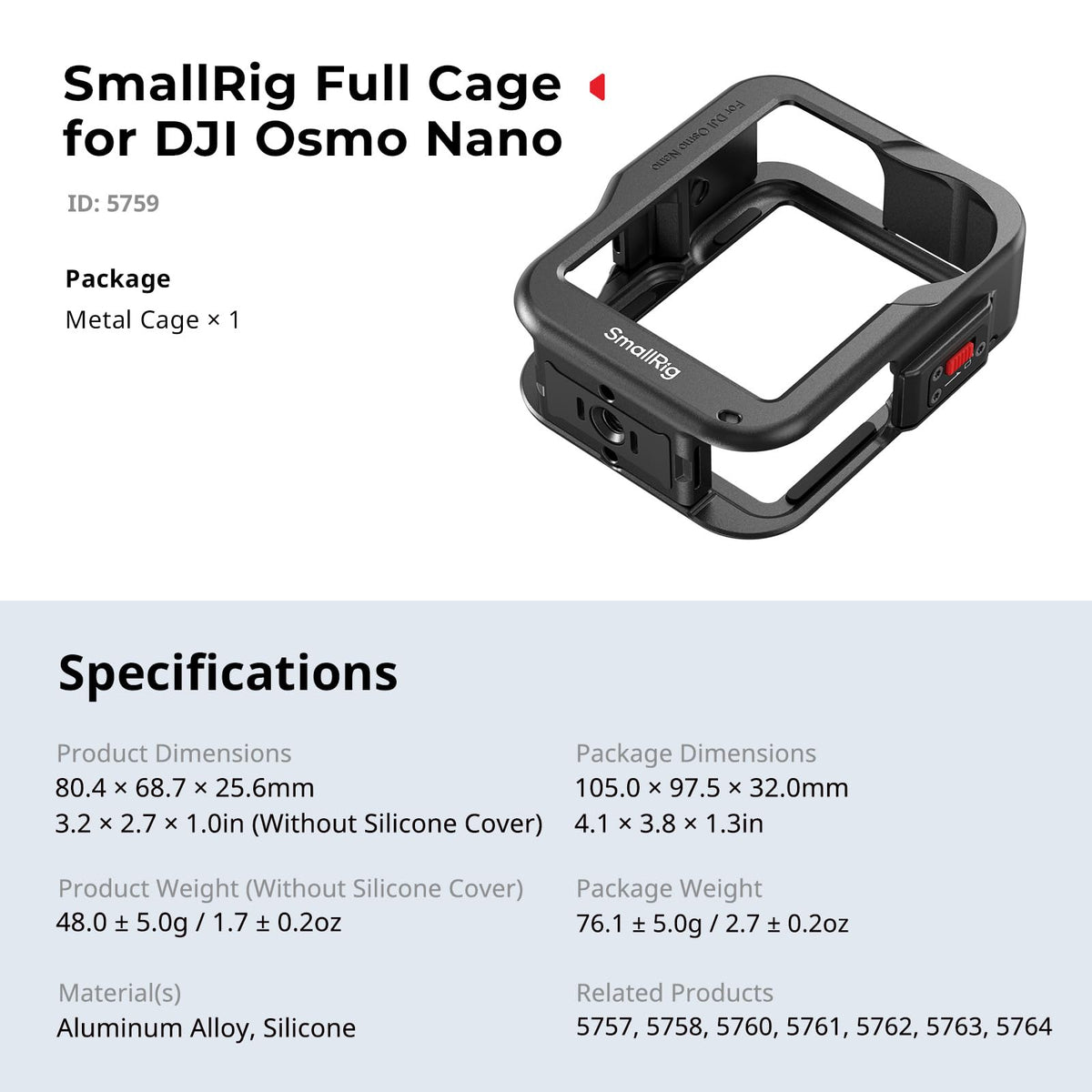 DJI Osmo Nano Full Cage Z728