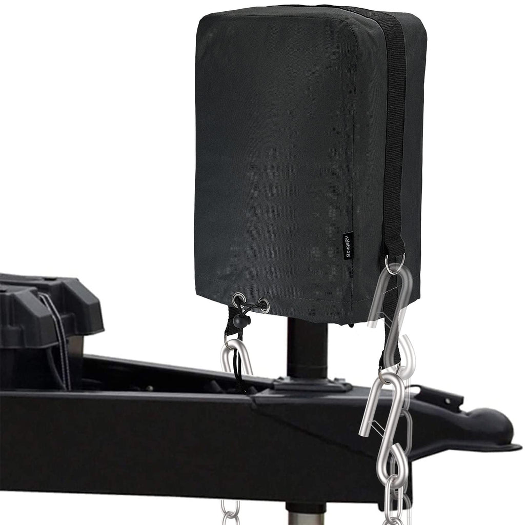 Black 600D RV Electric Tongue Jack Cover with D Rings B624390