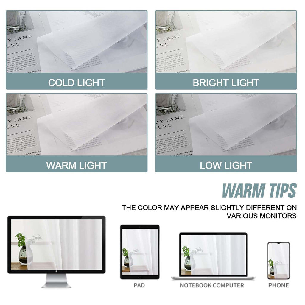 Extra Wide Sheer White Curtains 84 Inches Long 2 Panels E948120