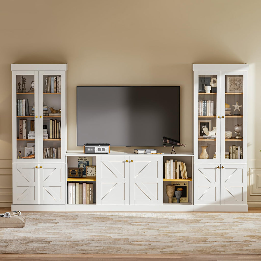 White TV Stand Entertainment Center W857