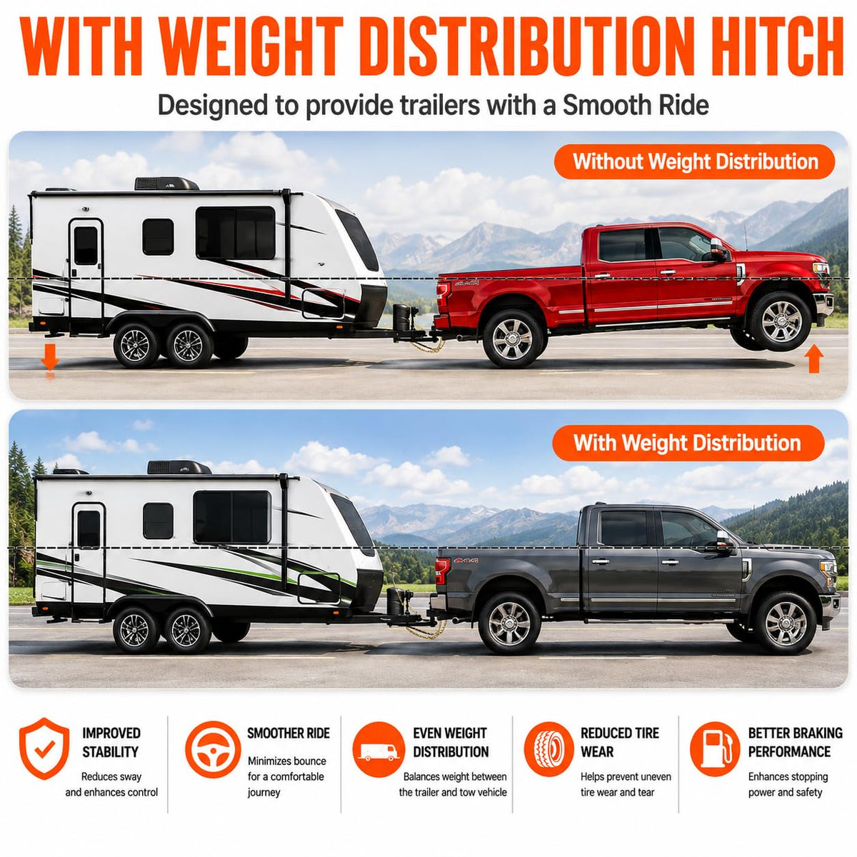 1,000 lb Weight Distribution Hitch with Sway Control C53570
