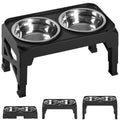 Elevated Dog Bowls with 2 Stainless Steel Bowls Non-Slip Adjusts to 3 Heights L212527