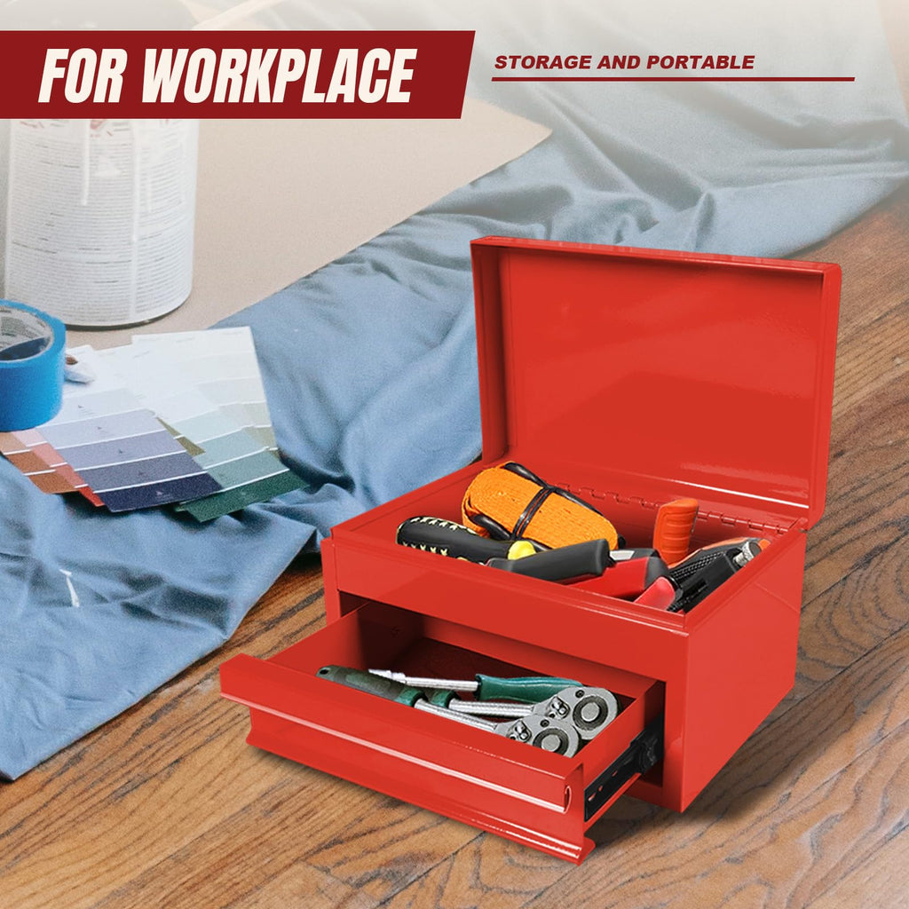 10" Mini Portable Steel Tool Box with Drawer P5244