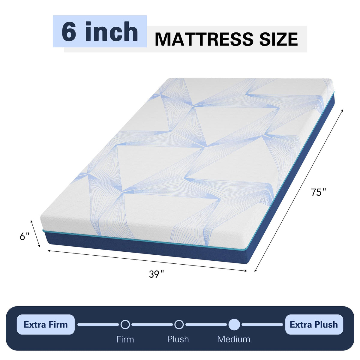 6 Inch Gel Memory Foam Twin Size Mattress U196