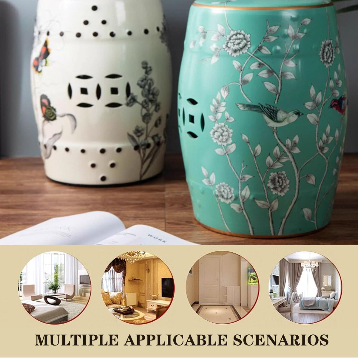 Glazed Ceramic Garden Stool V766170