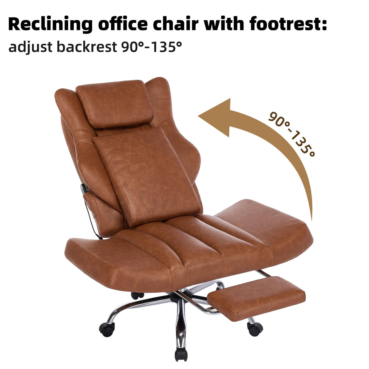 Brown Faux Leather Massage Office Chair T8146