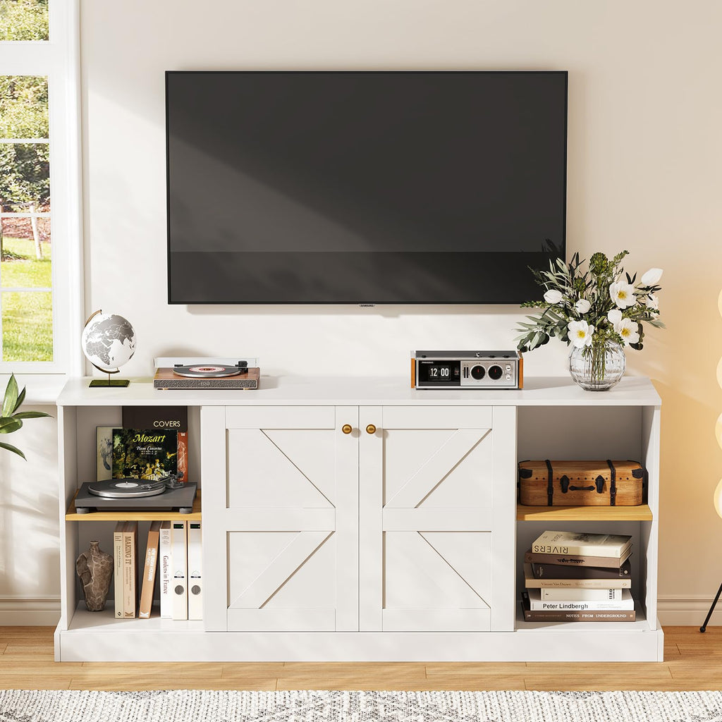 White TV Stand Entertainment Center W857