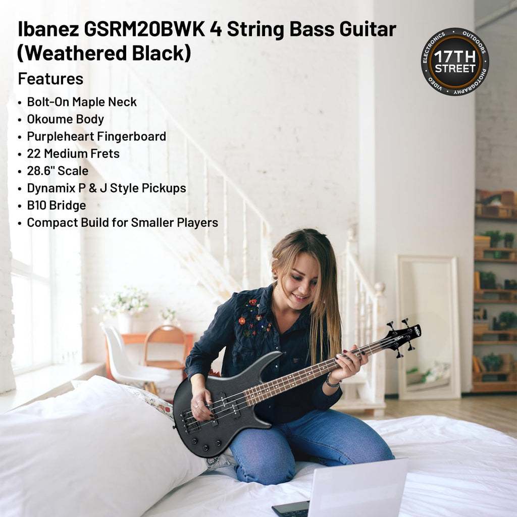 4-String Bass Weathered Black Okoume Body X982