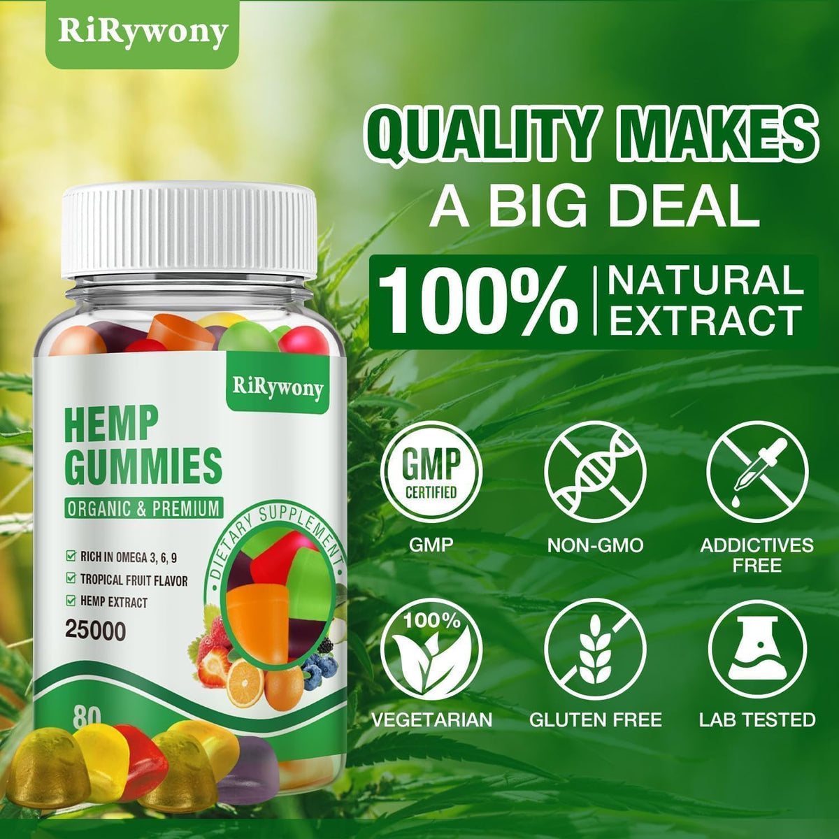 Hemp Gummies 3 Packs 240 Counts P9187