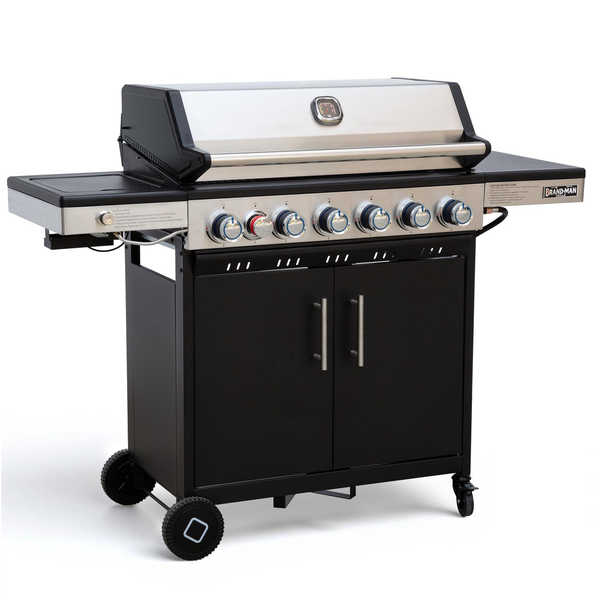 6-Burner Propane Gas Grill with Infrared Sear Side Burner U57216
