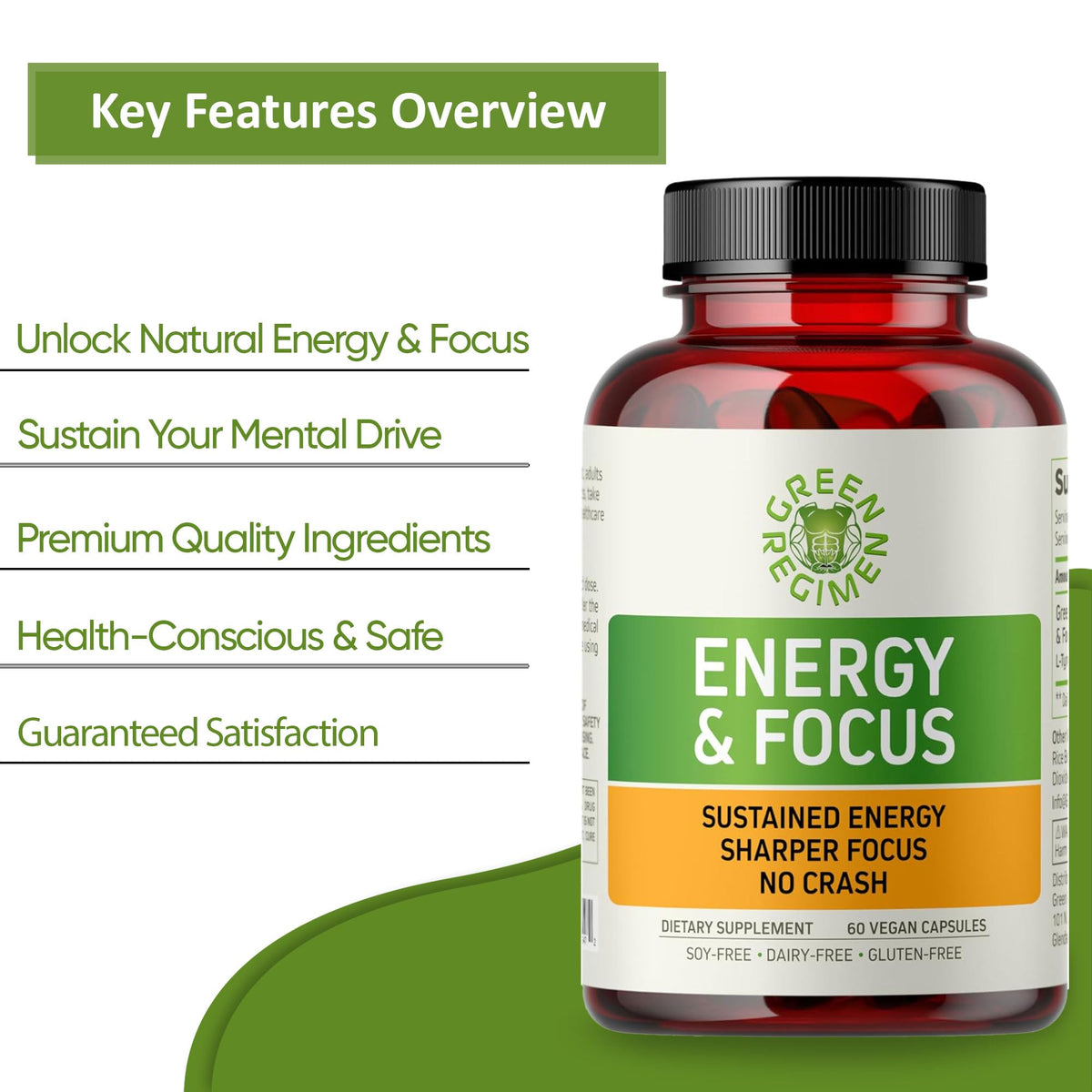 Vegan Non-GMO Energy & Focus Capsules H989282